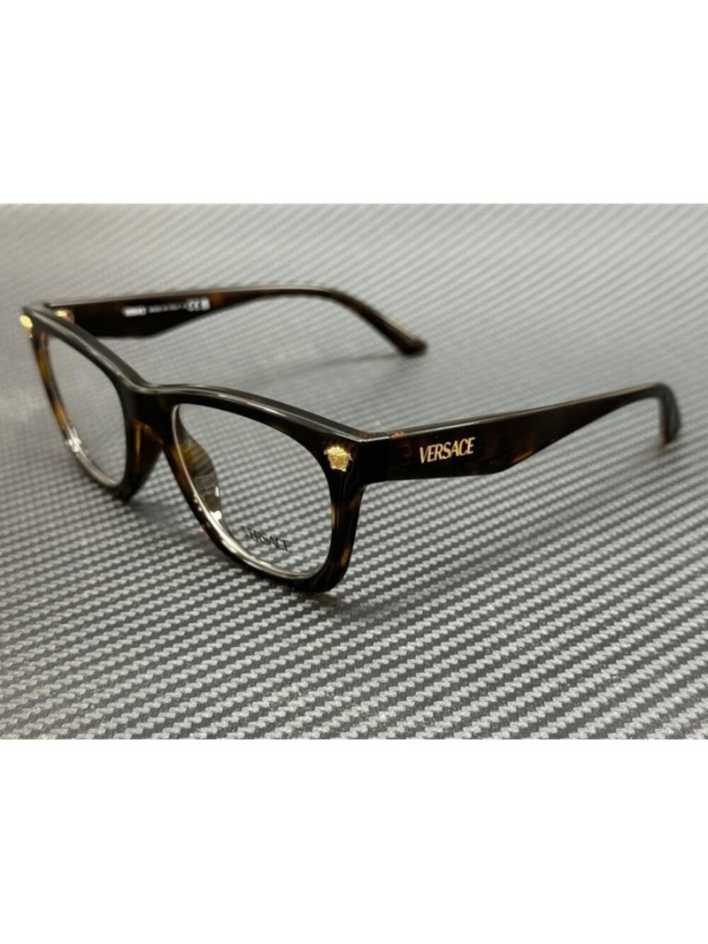 New Versace Men Havana Brown Eyeglasses 52-18-145